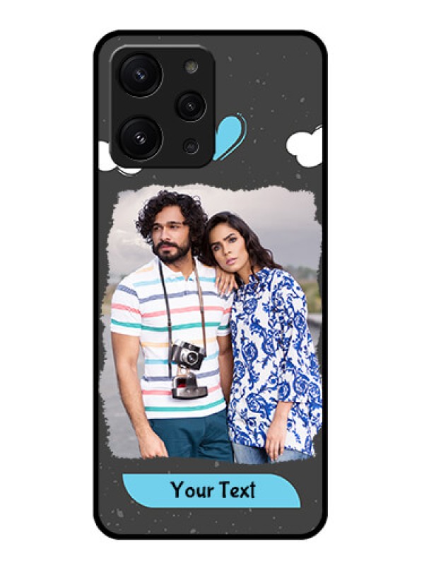 Custom Redmi 12 4G Custom Metal Phone CaseSplashes With Love Doodles Design