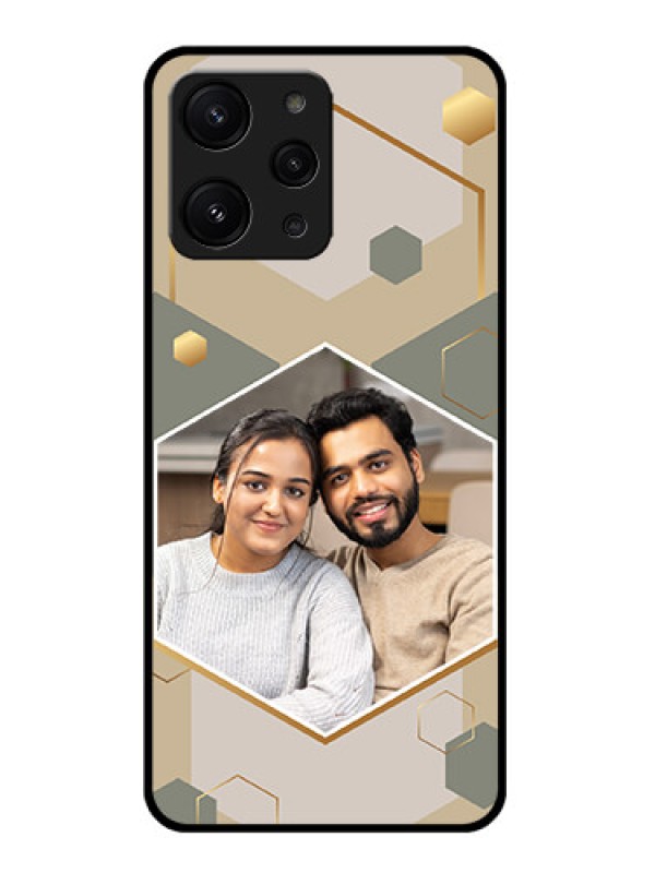 Custom Redmi 12 4G Custom Metal Phone CaseStylish Hexagon Pattern Design