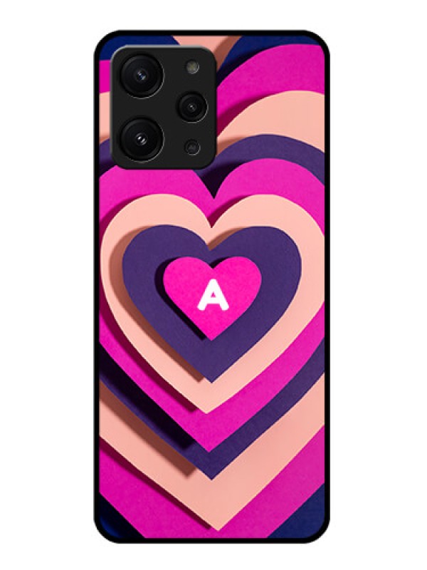 Custom Redmi 12 4G Custom Metal Phone CaseCute Heart Pattern Design