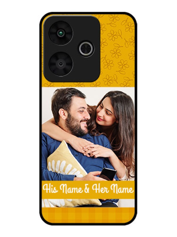 Custom Redmi 13 5G Custom Metal Phone Case - Yellow Floral Design