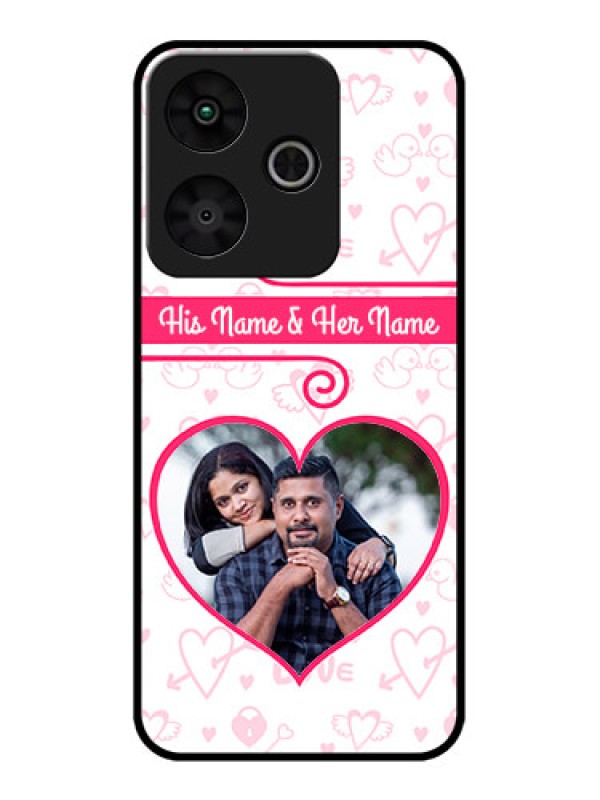 Custom Redmi 13 5G Custom Metal Phone Case - Heart Shape Love Design