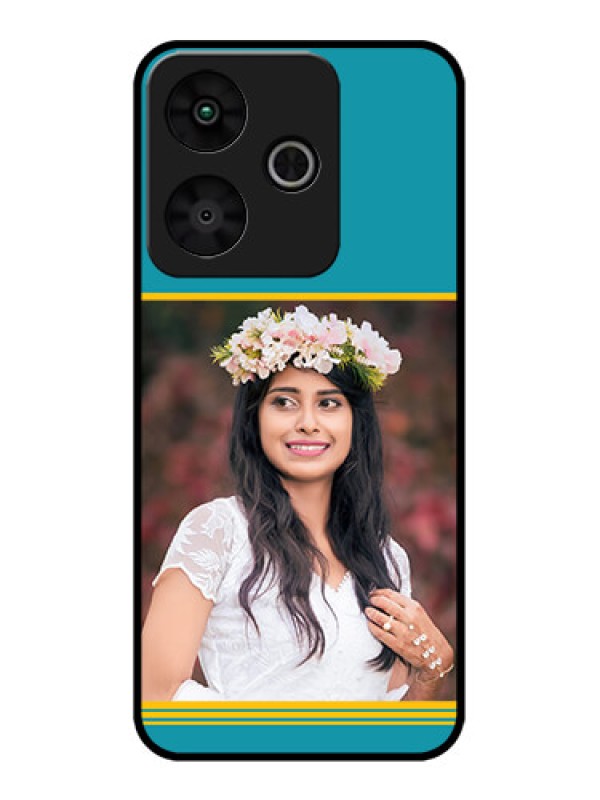 Custom Redmi 13 5G Custom Metal Phone Case - Yellow and Blue Design