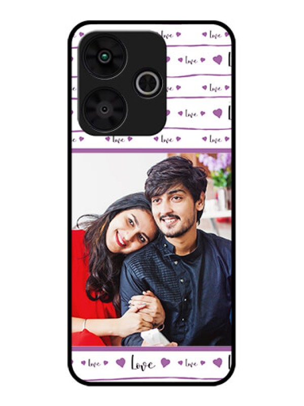 Custom Redmi 13 5G Custom Metal Phone Case - Couples Heart Design