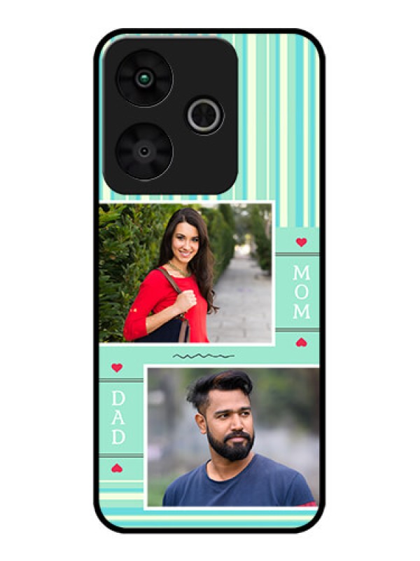 Custom Redmi 13 5G Custom Metal Phone Case - Mom and Dad Pic Design