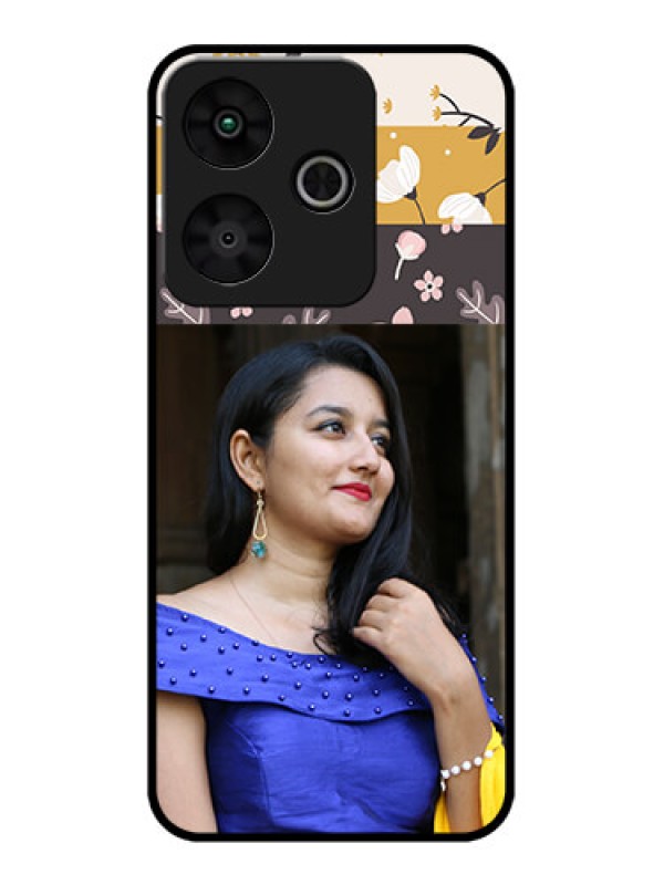 Custom Redmi 13 5G Custom Metal Phone Case - Stylish Floral Design