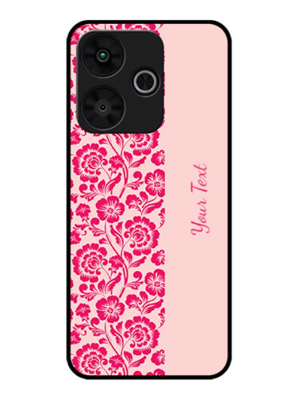 Custom Redmi 13 5G Custom Metal Phone Case - Attractive Floral Pattern Design