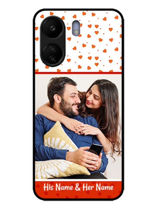Custom Redmi 13C 4G Custom Metal Phone CaseOrange Love Symbol Design