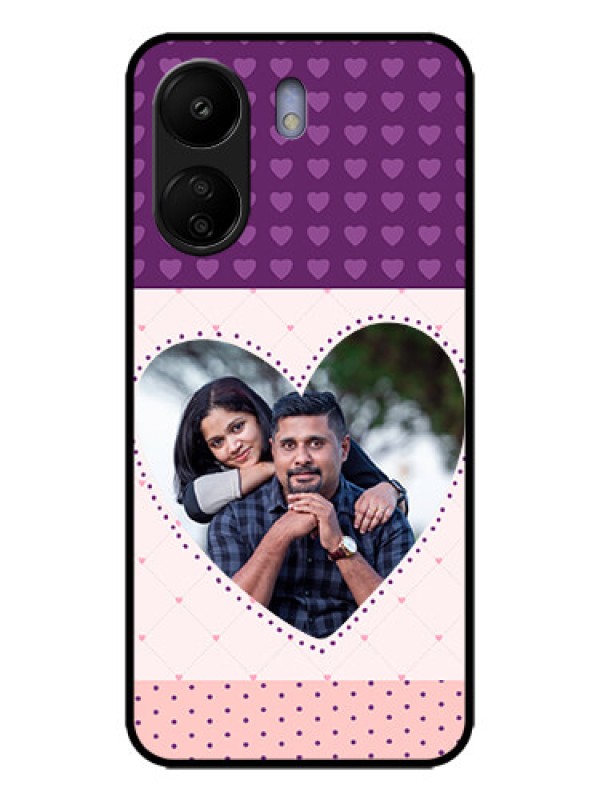 Custom Redmi 13C 4G Custom Metal Phone CaseViolet Love Dots Design