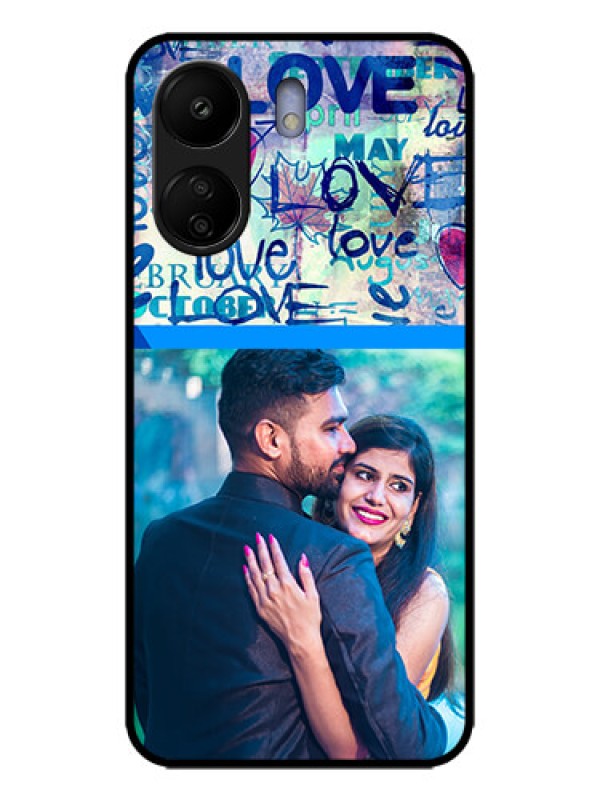 Custom Redmi 13C 4G Custom Metal Phone CaseColorful Love Design