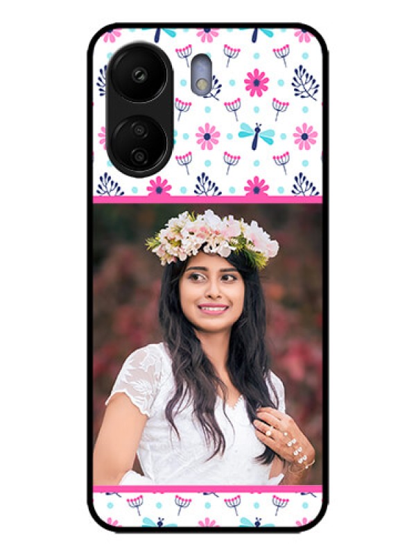 Custom Redmi 13C 4G Custom Metal Phone CaseColorful Flower Design