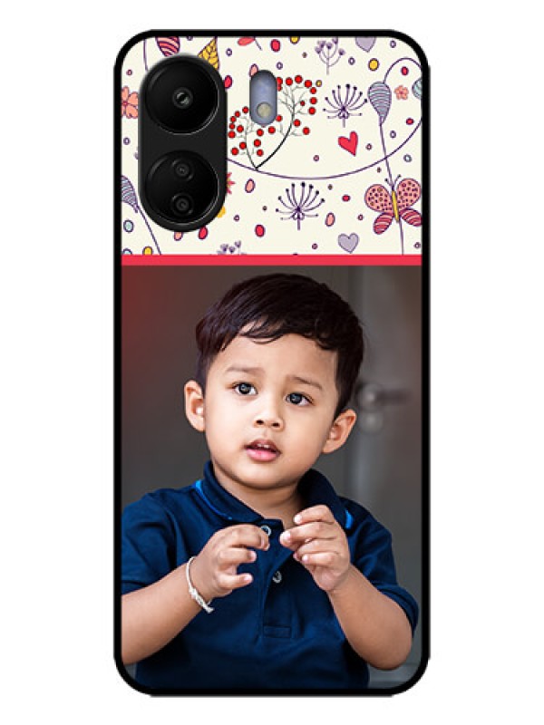 Custom Redmi 13C 4G Custom Metal Phone CasePremium Floral Design