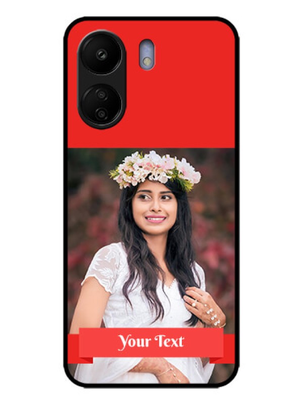 Custom Redmi 13C 4G Custom Metal Phone CaseSimple Red Color Design