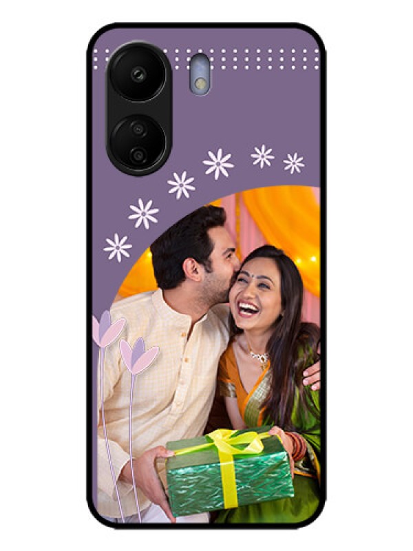 Custom Redmi 13C 4G Custom Metal Phone CaseLavender Flowers Design