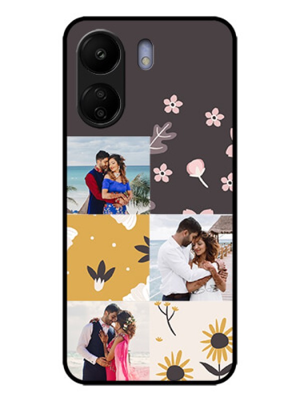 Custom Redmi 13C 4G Custom Metal Phone Case3 Images With Floral Design