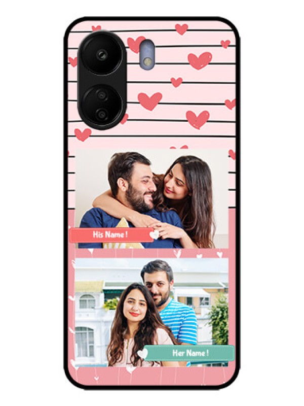 Custom Redmi 13C 4G Custom Metal Phone CasePhoto With Heart Design