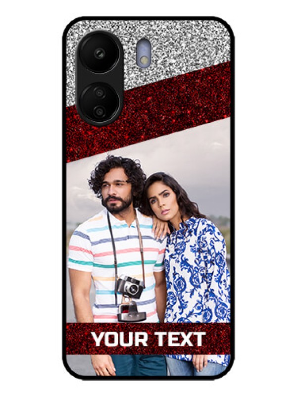 Custom Redmi 13C 4G Custom Metal Phone CaseImage Holder With Glitter Strip Design