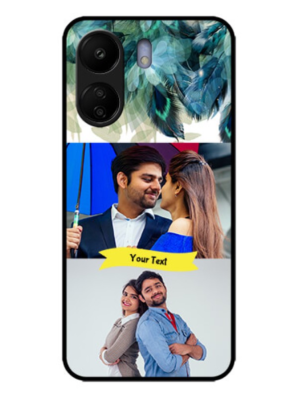 Custom Redmi 13C 4G Custom Metal Phone CaseImage With Boho Peacock Feather Design