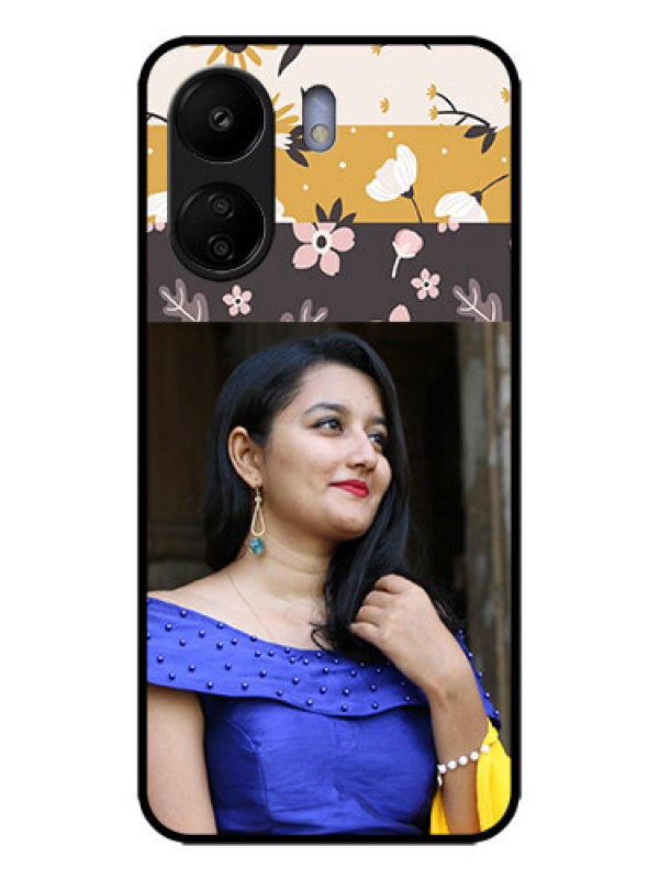 Custom Redmi 13C 4G Custom Metal Phone CaseStylish Floral Design