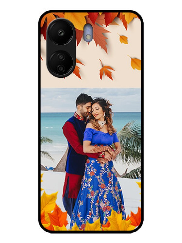 Custom Redmi 13C 4G Custom Metal Phone CaseAutumn Maple Leaves Design