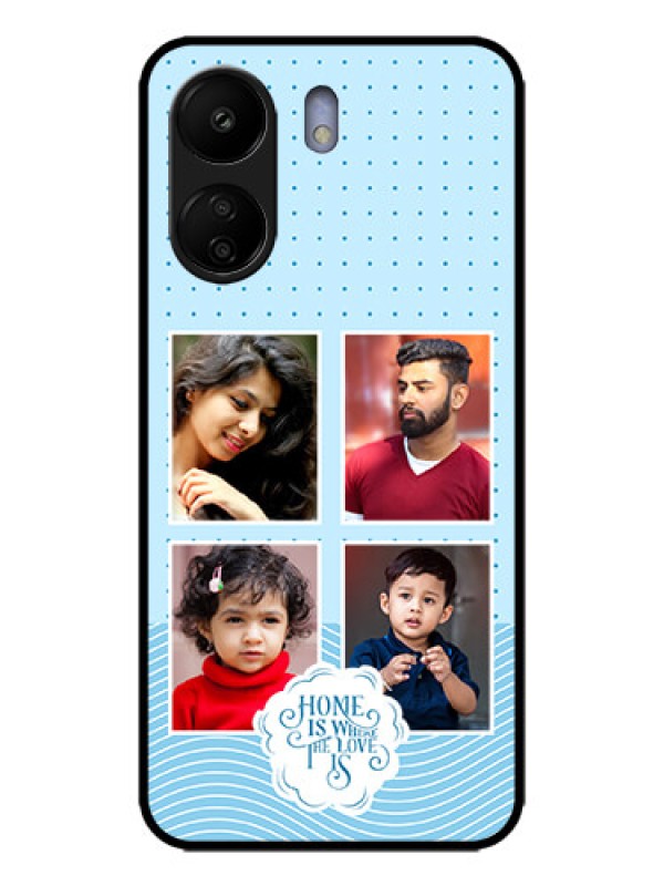Custom Redmi 13C 4G Custom Metal Phone CaseCute Love Quote With 4 Pic Upload Design