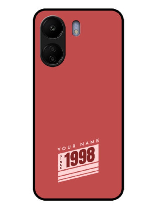 Custom Redmi 13C 4G Custom Metal Phone CaseRed Custom Year Of Birth Design