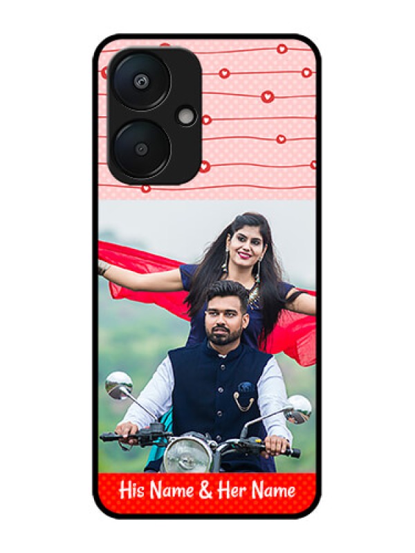 Custom Redmi 13C 5G Custom Metal Phone Case - Red Pattern Case Design
