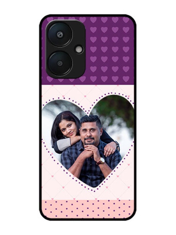 Custom Redmi 13C 5G Custom Metal Phone Case - Violet Love Dots Design