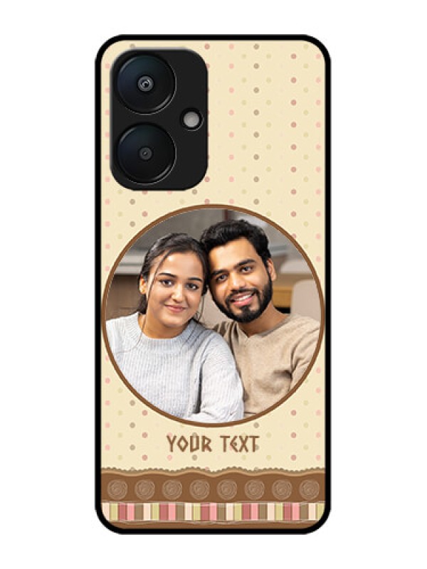 Custom Redmi 13C 5G Custom Metal Phone Case - Brown Dotted Mobile Case Design
