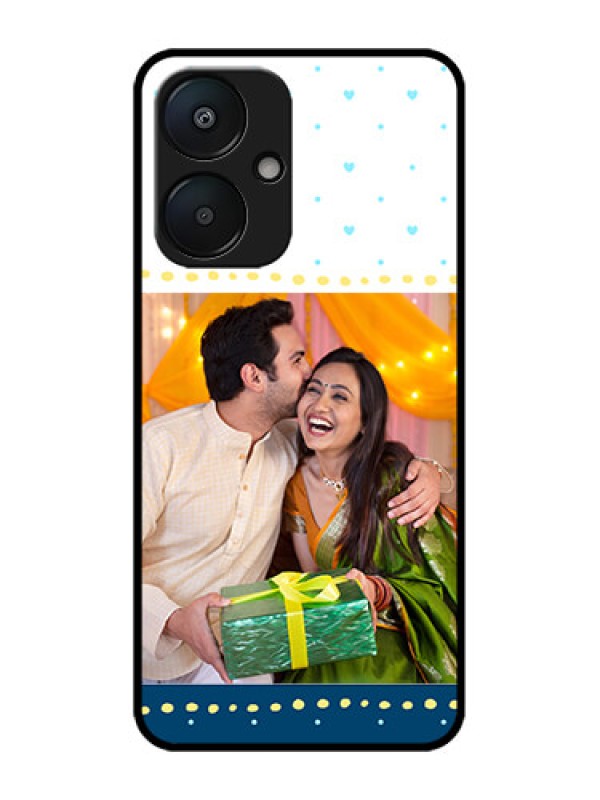 Custom Redmi 13C 5G Custom Metal Phone Case - White And Blue Abstract Design