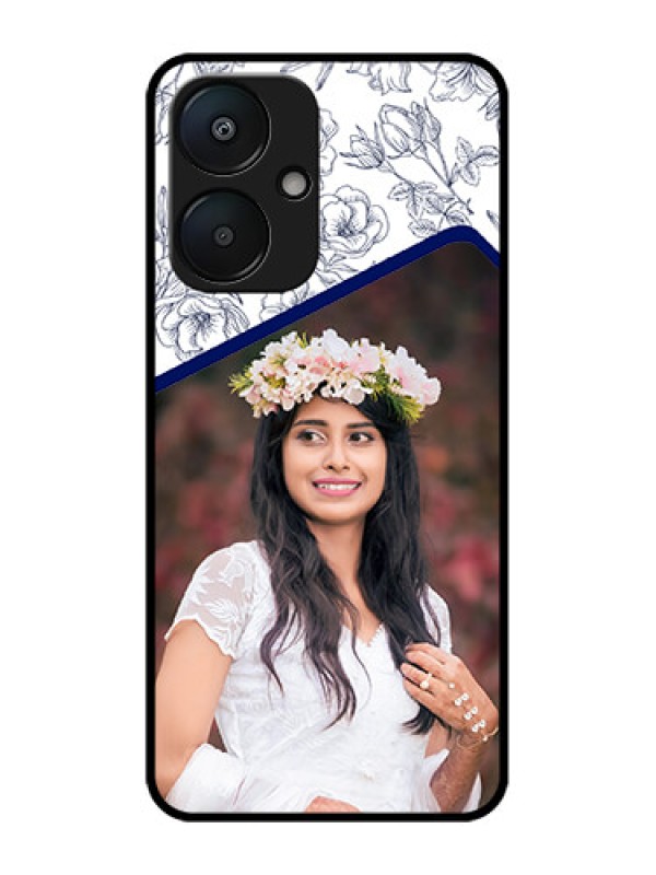 Custom Redmi 13C 5G Custom Metal Phone Case - Classy Floral Design