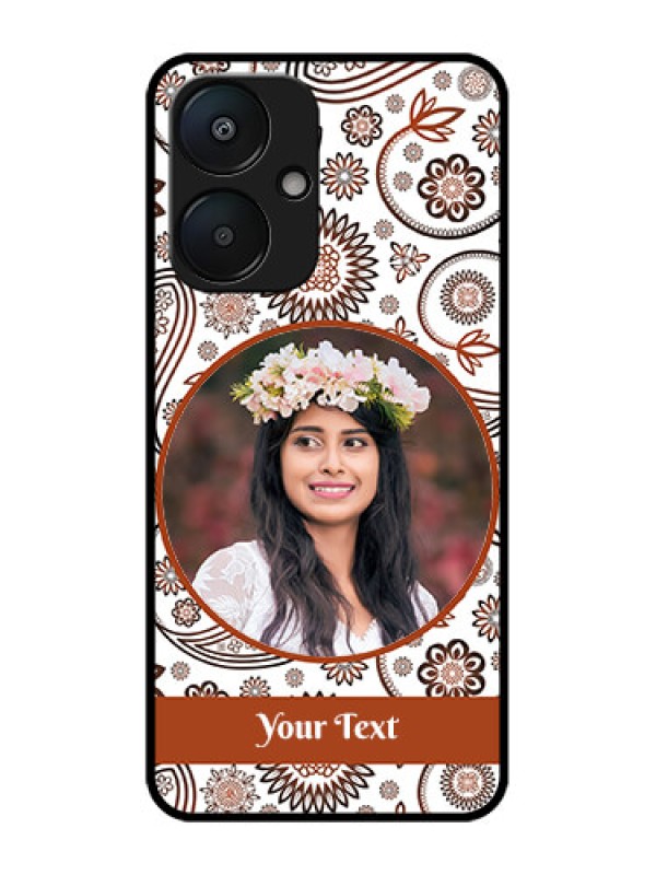 Custom Redmi 13C 5G Custom Metal Phone Case - Abstract Flower Design