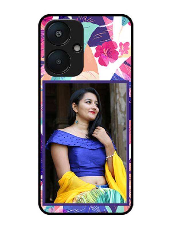Custom Redmi 13C 5G Custom Metal Phone Case - Abstract Floral Design