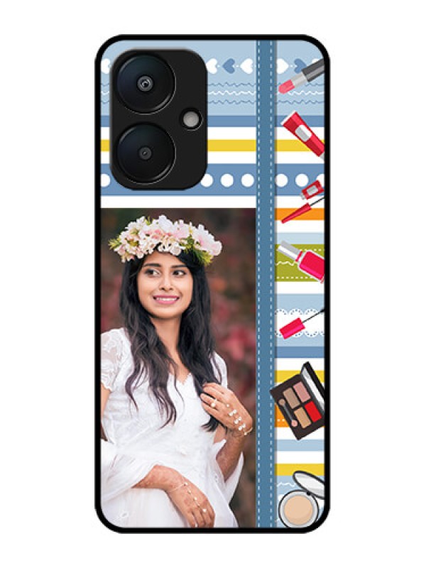 Custom Redmi 13C 5G Custom Metal Phone Case - Makeup Icons Design