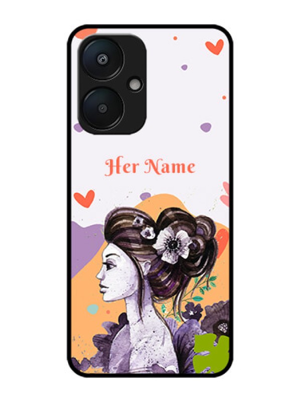 Custom Redmi 13C 5G Custom Metal Phone Case - Woman And Nature Design