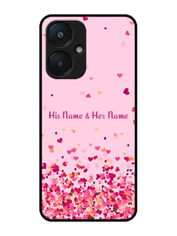Custom Redmi 13C 5G Custom Metal Phone Case - Floating Hearts Design
