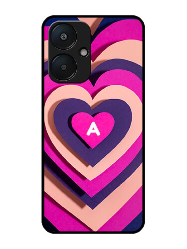 Custom Redmi 13C 5G Custom Metal Phone Case - Cute Heart Pattern Design