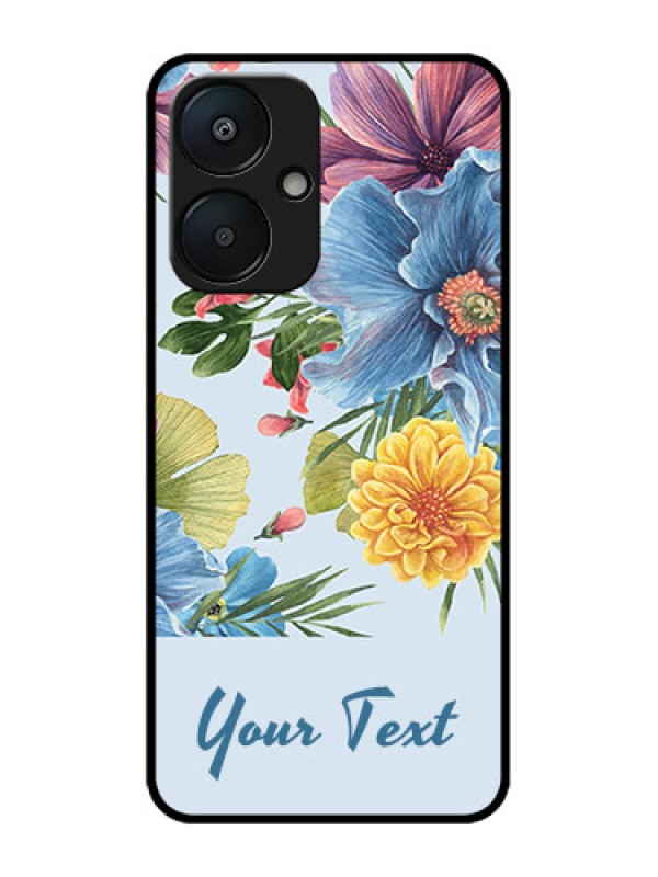 Custom Redmi 13C 5G Custom Metal Phone Case - Stunning Watercolored Flowers Painting Design