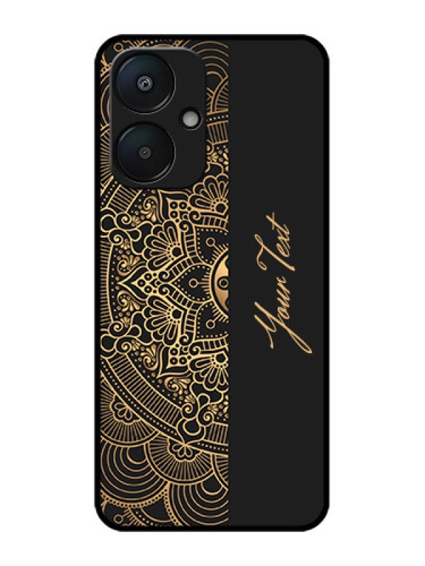 Custom Redmi 13C 5G Custom Metal Phone Case - Mandala Art With Custom Text Design