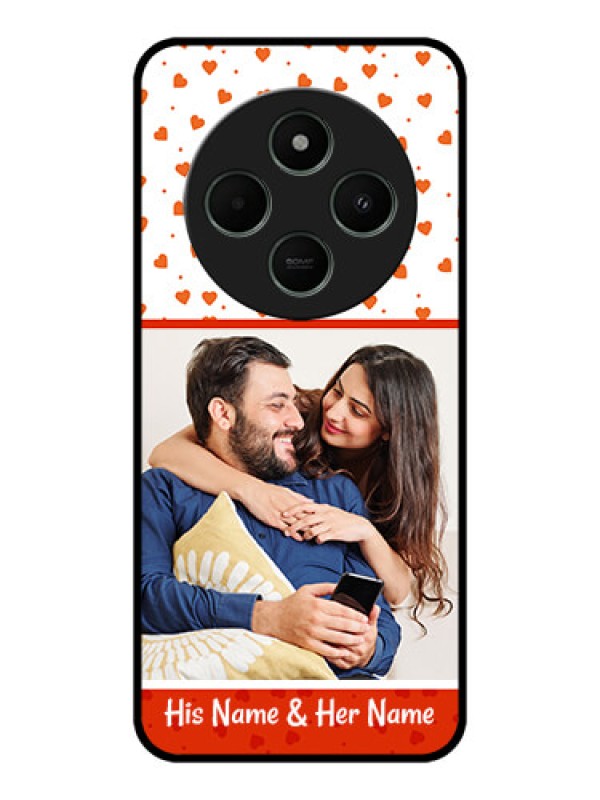 Custom Redmi 14c 5G Custom Metal Phone CaseOrange Love Symbol Design