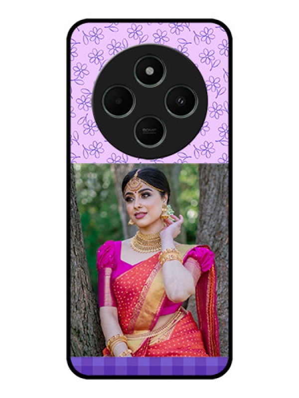 Custom Redmi 14c 5G Custom Metal Phone CasePurple Floral Design