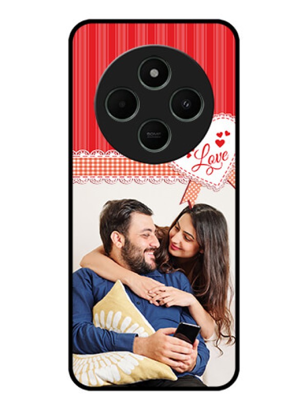 Custom Redmi 14c 5G Custom Metal Phone CaseRed Love Pattern Design