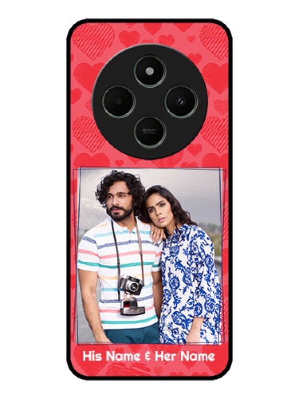 Custom Redmi 14c 5G Custom Metal Phone CaseWith Red Heart Symbols Design