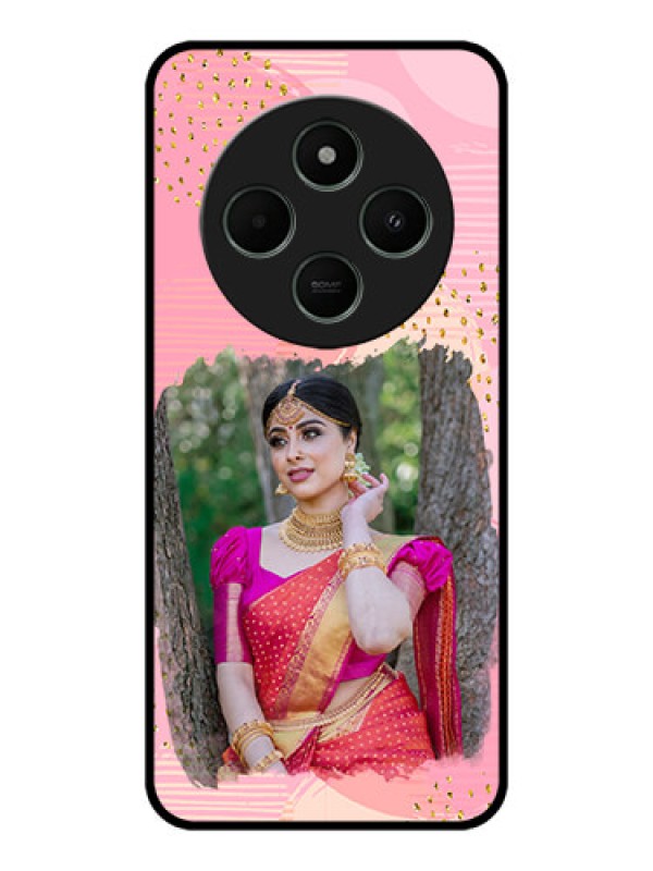 Custom Redmi 14c 5G Custom Metal Phone CaseGold Glitter Splash Design