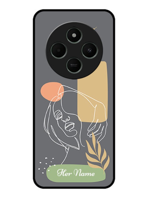 Custom Redmi 14c 5G Custom Metal Phone CaseGazing Woman Line Art Design