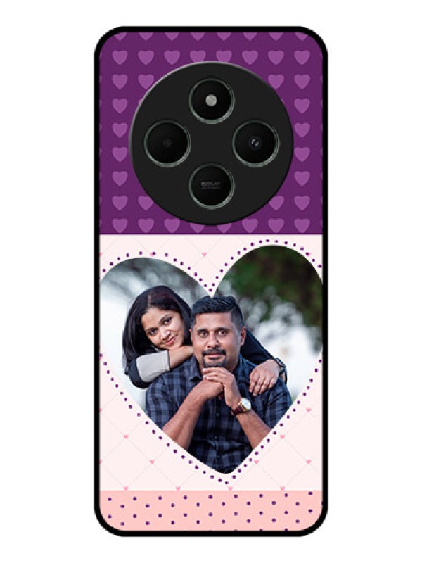 Custom Redmi A4 5G Custom Metal Phone CaseViolet Love Dots Design