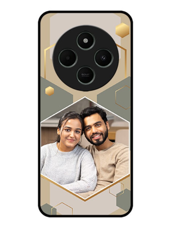 Custom Redmi A4 5G Custom Metal Phone CaseStylish Hexagon Pattern Design