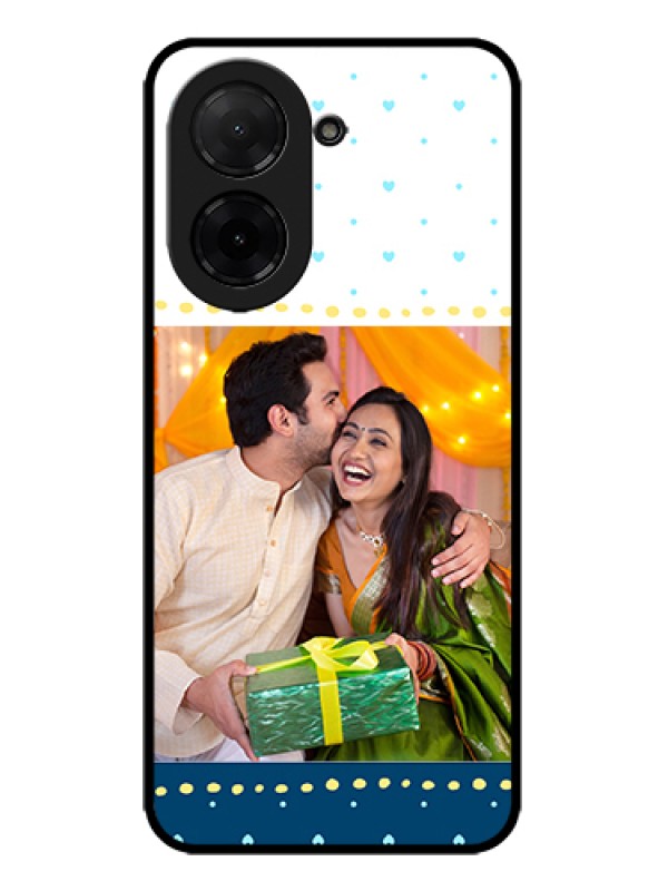 Custom Xiaomi Redmi A5 Custom Metal Phone Case - White And Blue Abstract Design