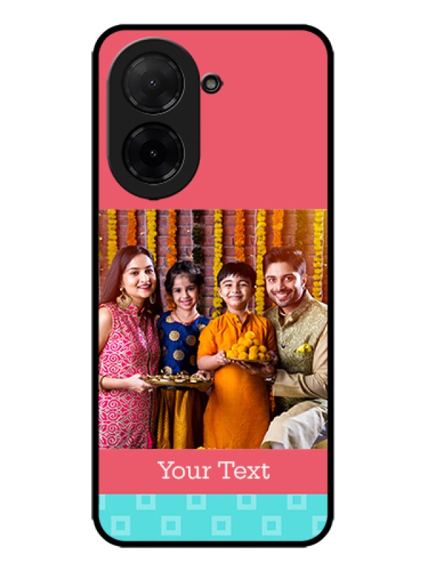 Custom Xiaomi Redmi A5 Custom Metal Phone Case - Peach & Blue Color Design