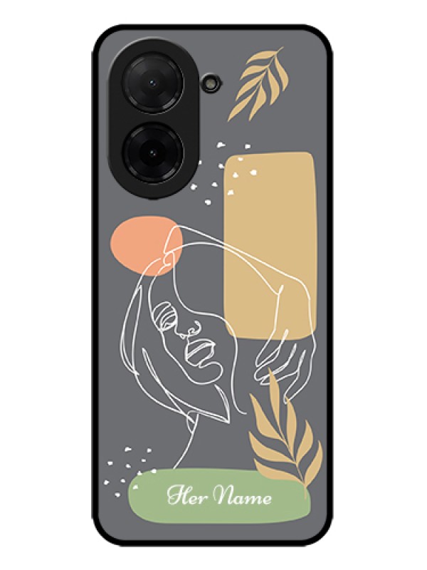 Custom Xiaomi Redmi A5 Custom Metal Phone Case - Gazing Woman Line Art Design
