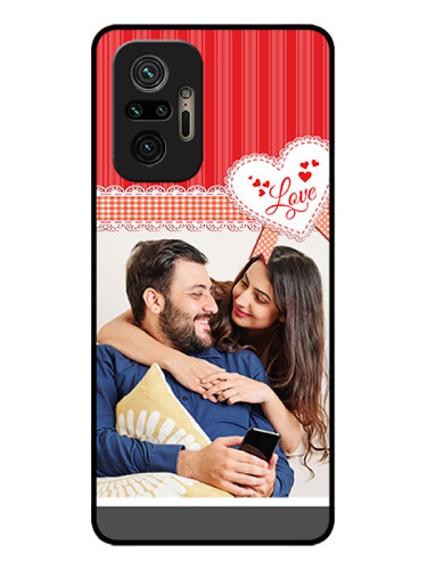 Custom Redmi Note 10 Pro Max Custom Metal Phone CaseRed Love Pattern Design